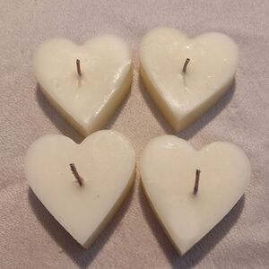 Heart-Shaped Cream Candles